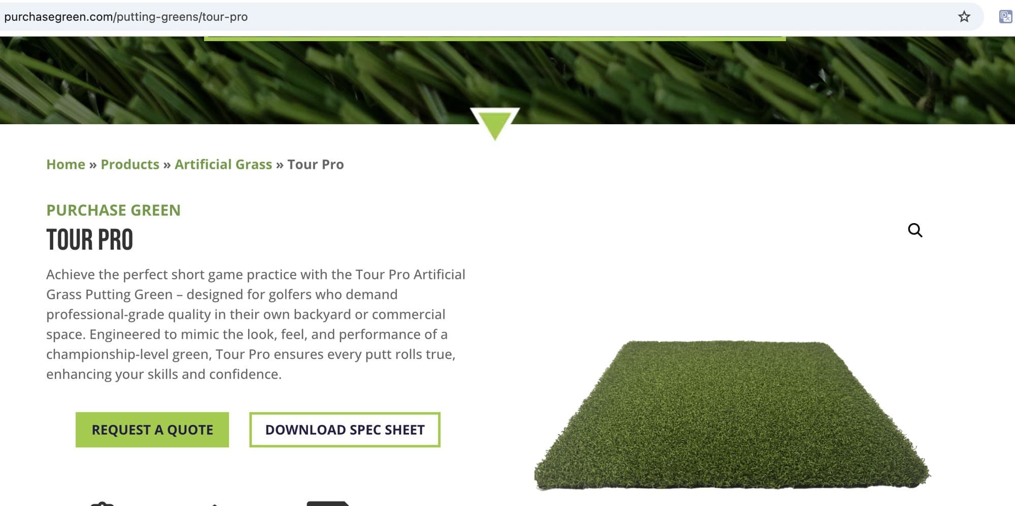 Tour Pro: sợi cỏ cho đường bóng sân golf tại nhà