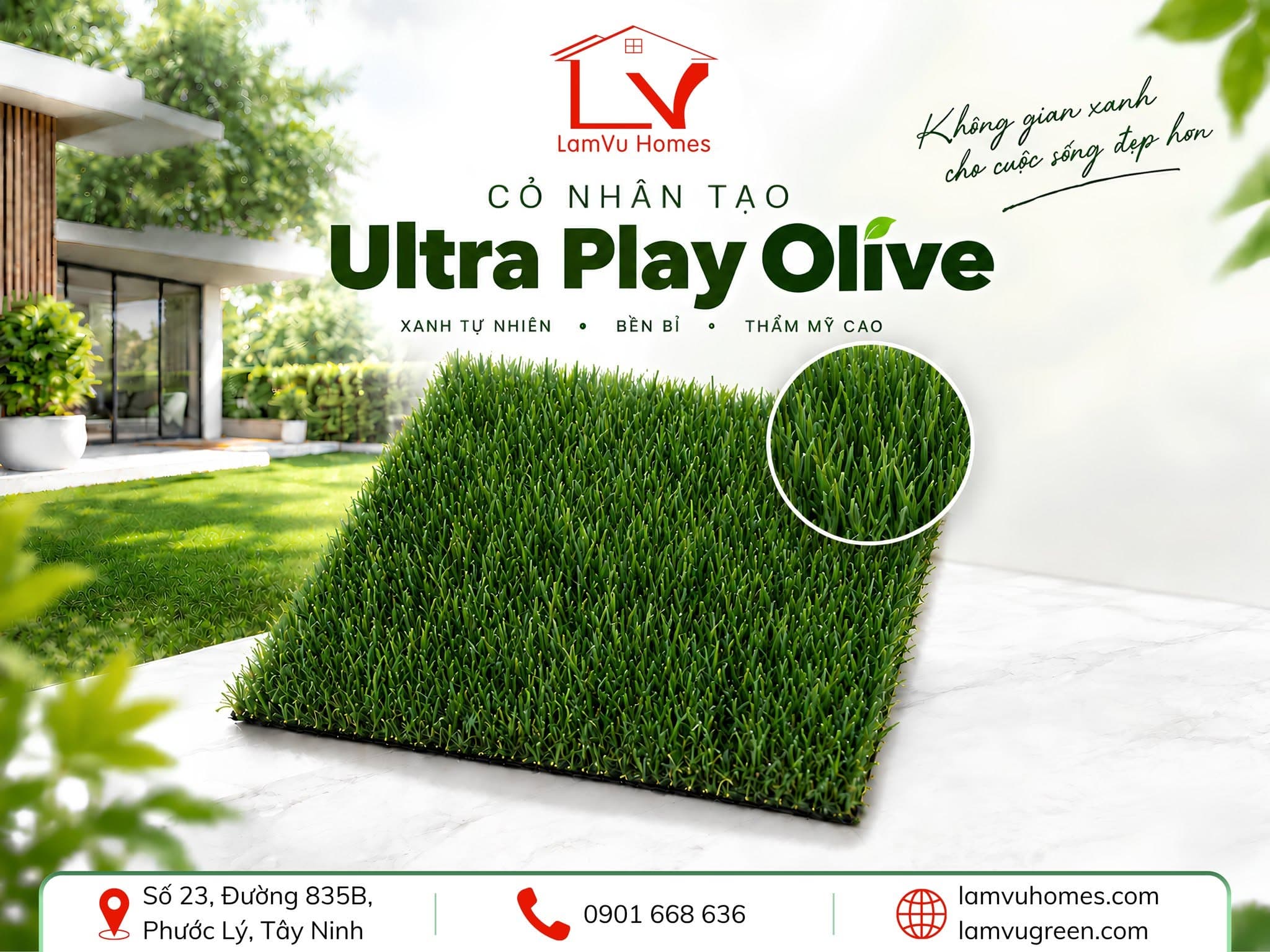 Ultra Play Olive – cỏ nhân tạo tone xanh olive